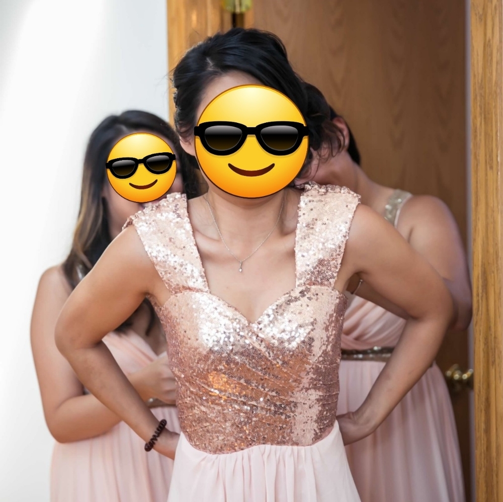 Sweetheart Bridesmaid Dress with Sequin Top - S